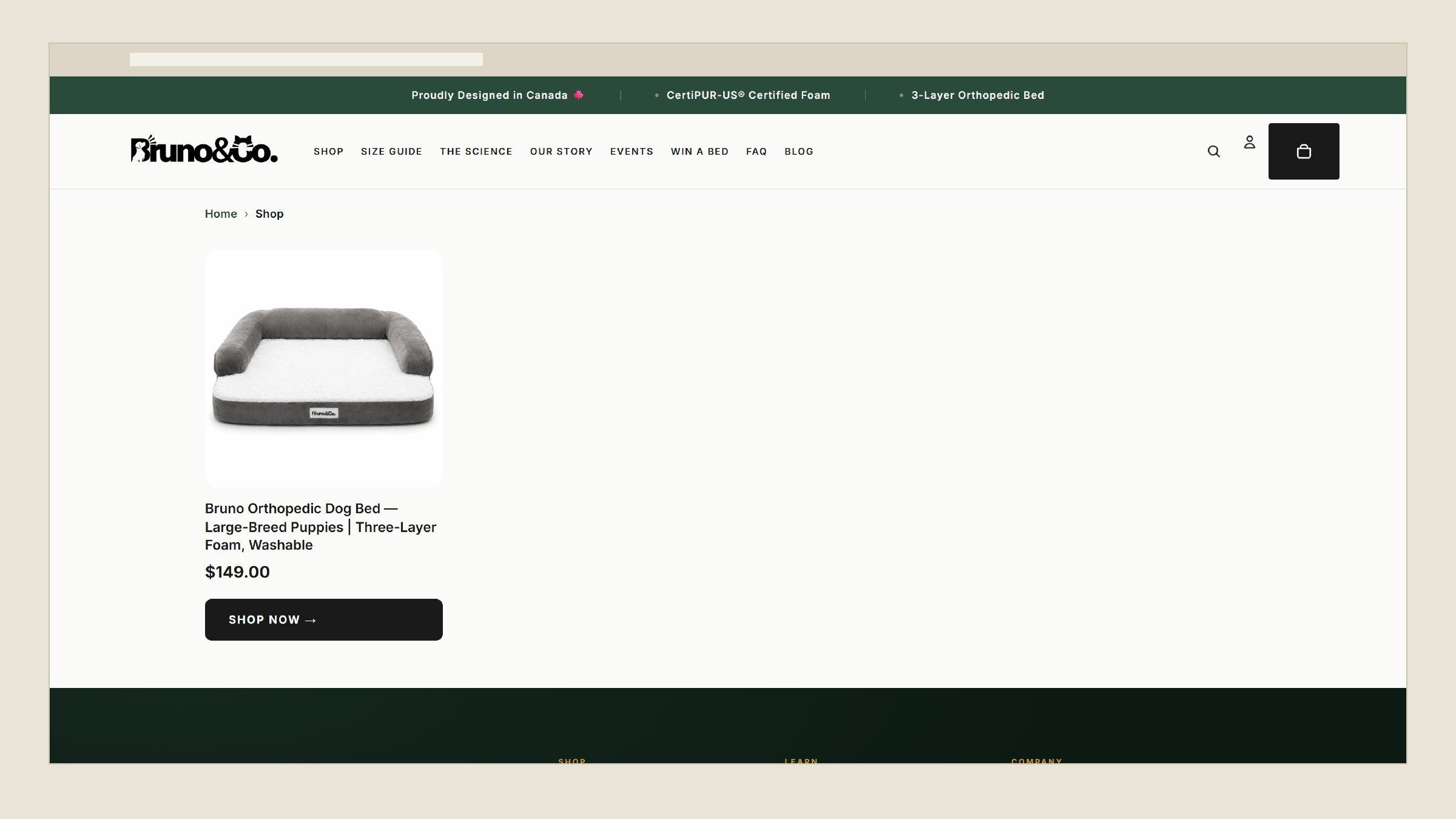Bruno & Co. product collection page