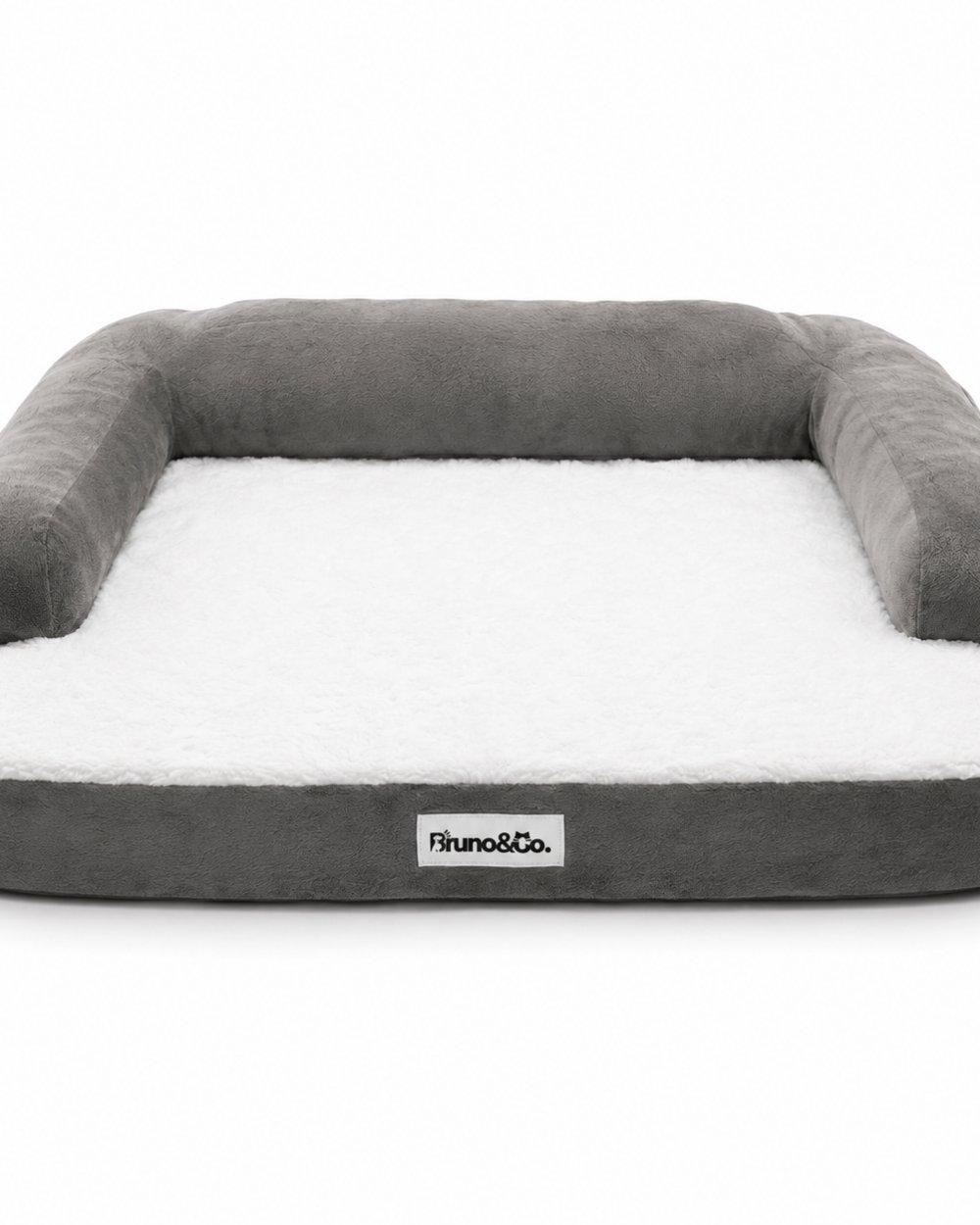 The Bruno orthopedic dog bed, three-quarter view on a clean ground